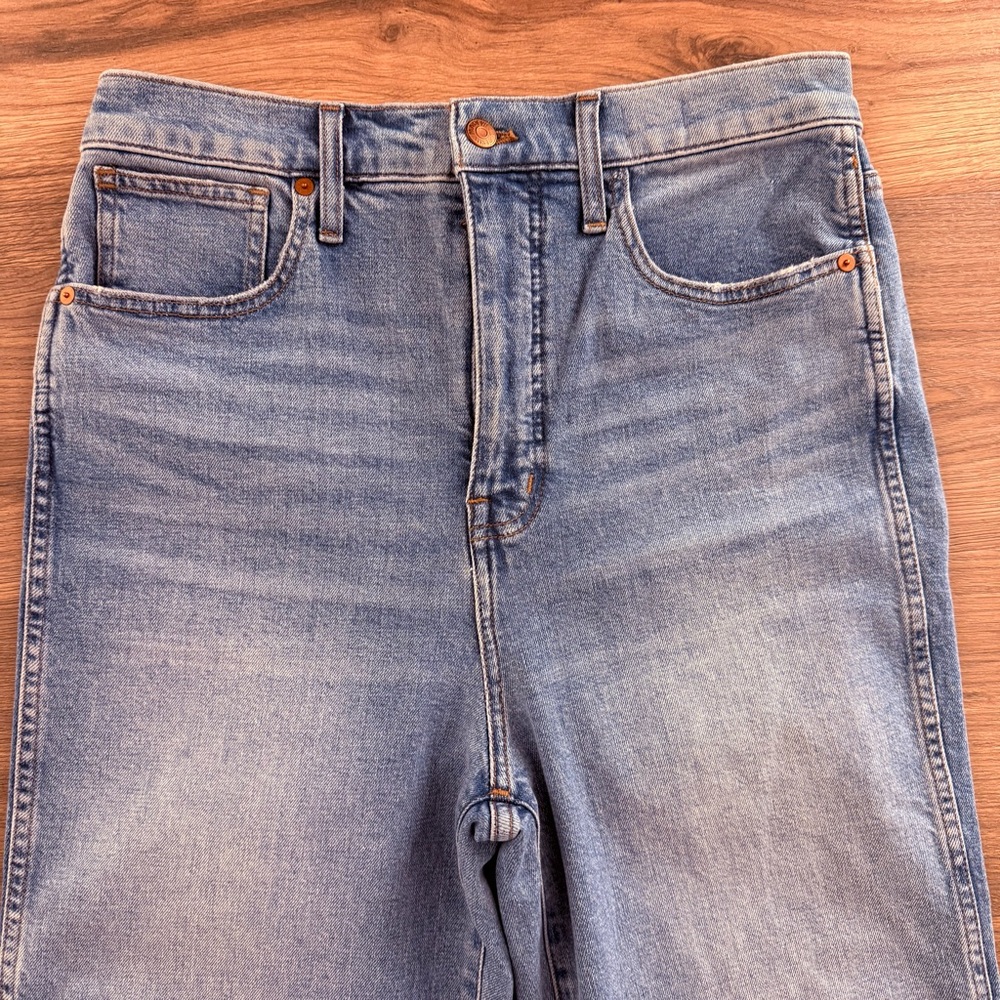 Madewell Jeans Womens Sz 29 Blue Light-Med Wash High Rise Flare Wide Leg Stretch - Picture 3 of 10